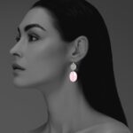 Hope Large earrings silver rose quartz