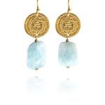 Hope Large earrings silver vermeil aquamarine G