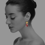 Hope Large earrings silver vermeil carnelian G
