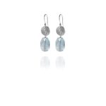 Hope Small earrings silver faceted aquamarine M