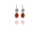 Hope Small earrings silver faceted carnelian SF