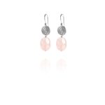 Hope Small earrings silver faceted rose quartz FS