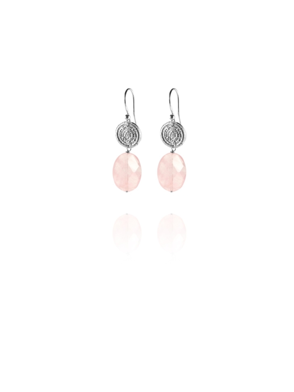 Hope faceted rose quartz small earrings