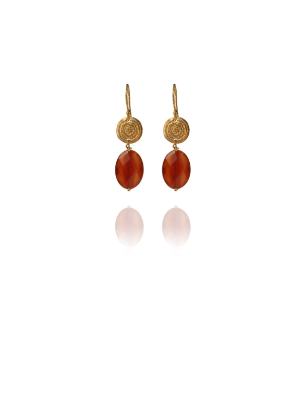 Hope faceted carnelian vermeil small earrings