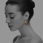 Hope Small earrings silver vermeil faceted carnelian SFG