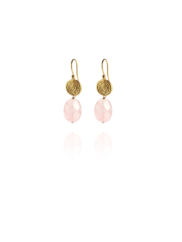 Hope faceted rose quartz vermeil small earrings