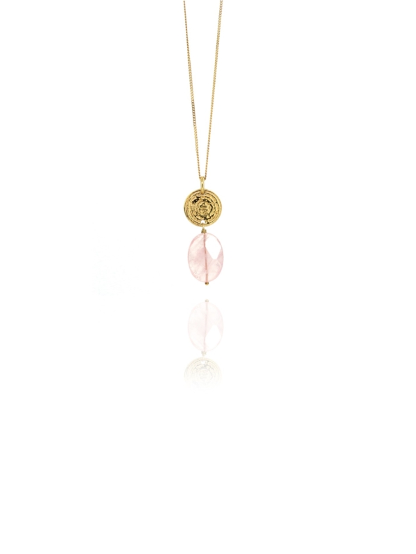 Hope rose quartz vermeil small pendant