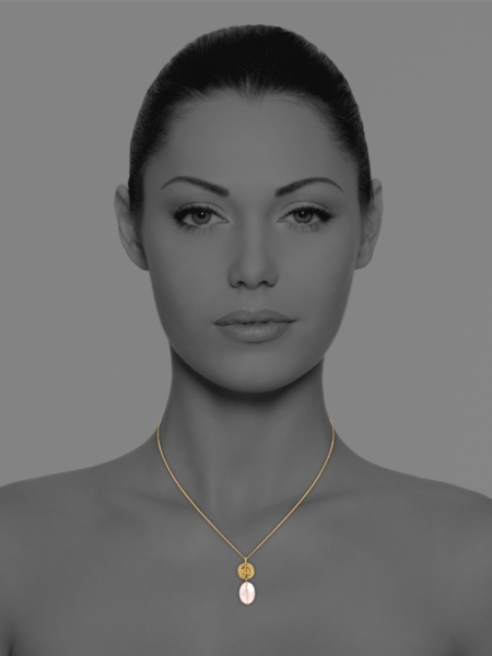 Hope rose quartz vermeil small pendant