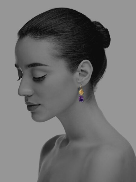 Hope amethyst vermeil small earrings