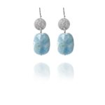 Hope Xlarge earrings silver faceted aquamarine XL