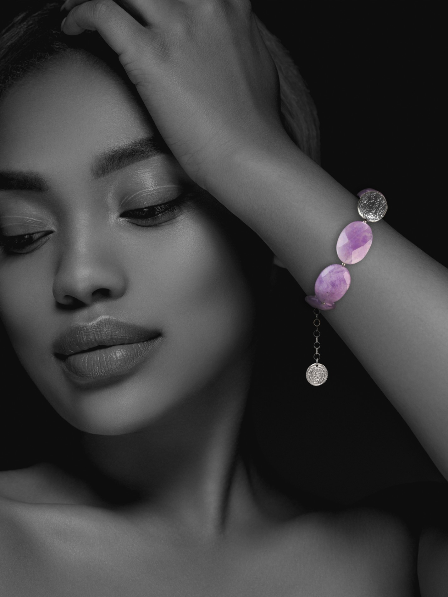 Hope bracelet faceted lavender amethyst silver 62425FA 2