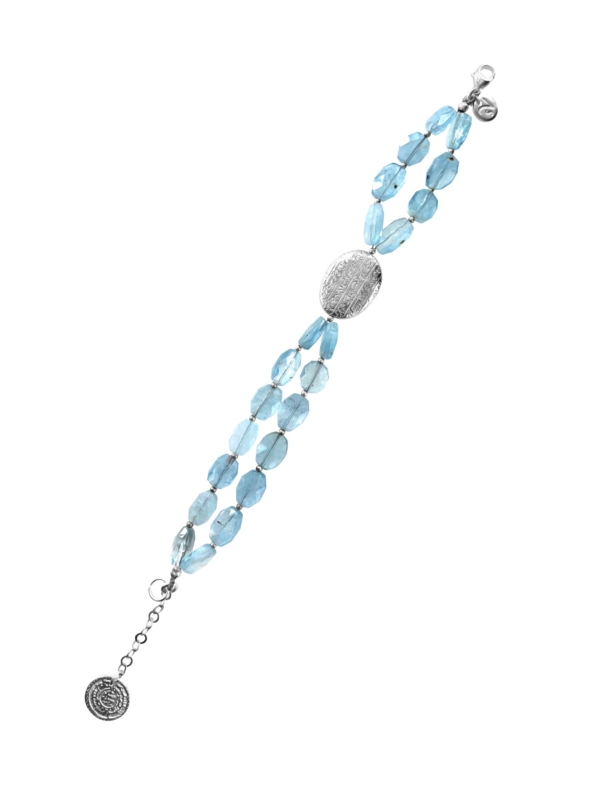 Hope bracelet silver faceted aquamarine 62434 1
