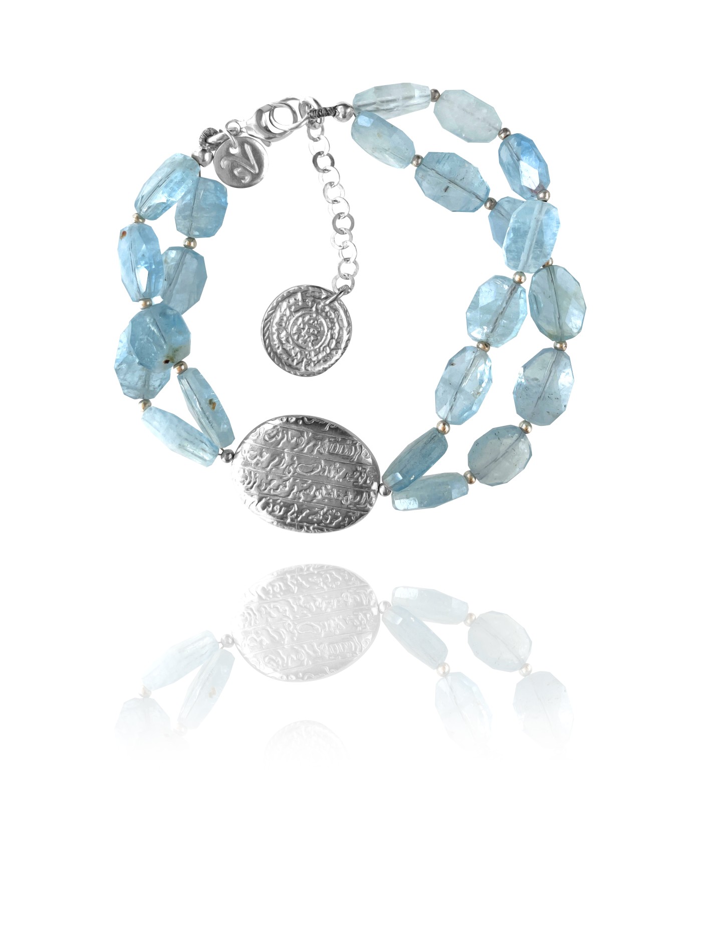 Hope bracelet silver faceted aquamarine 62434 2