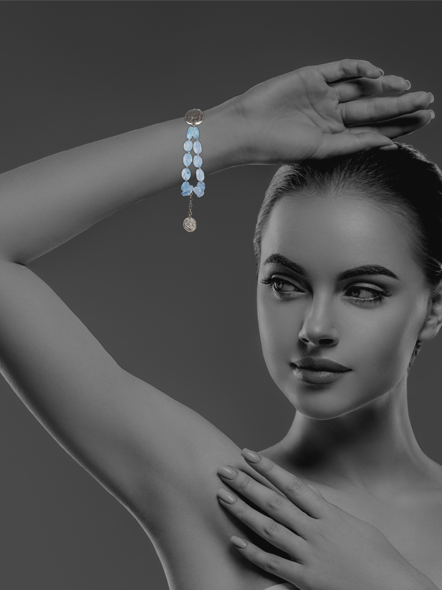 Hope bracelet silver faceted aquamarine 62434 3