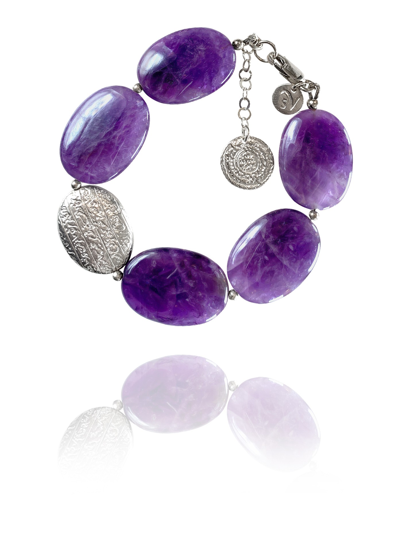 Hope bracelet silver smooth amethyst 62425A 1