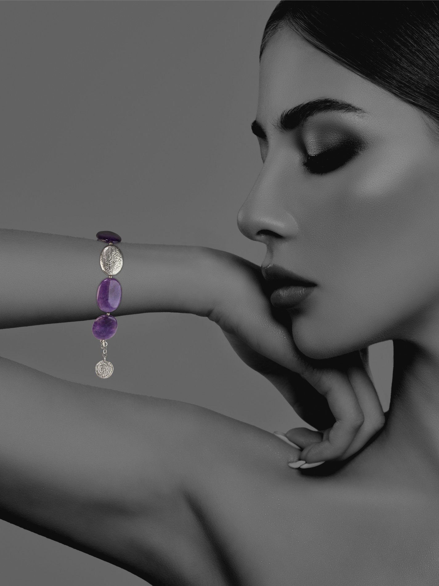 Hope bracelet silver smooth amethyst 62425A 2