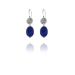 Hope earrings silver oval rough lapis
