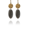 Hope earrings silver vermeil faceted grey quartz