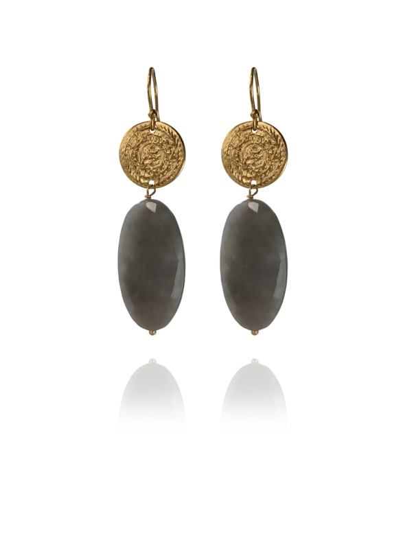 Hope faceted grey quartz earrings