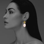 Hope earrings silver vermeil faceted rose quartz GF