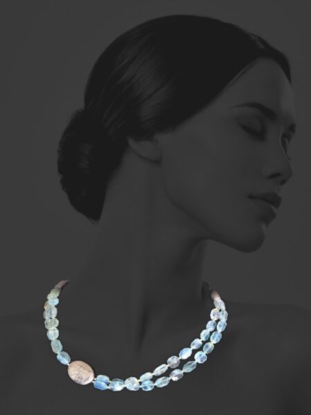 Hope twin aquamarine necklace