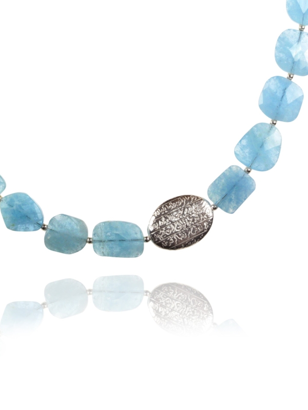 Hope necklace silver faceted aquamarine 82432 1