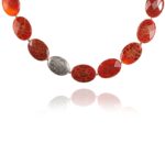 Hope necklace silver faceted burnt agate 82428 1