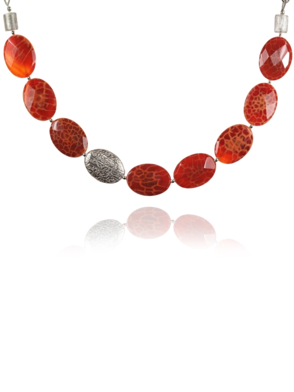 Hope burnt agate necklace