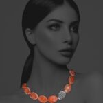 Hope necklace silver faceted burnt agate 82428 3