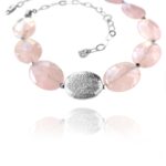 Hope necklace silver faceted rose quartz 82429 2