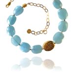 Hope necklace silver vermeil faceted aquamarine 82432G 3