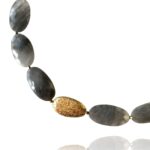 Hope necklace silver vermeil faceted grey quartz 82438 1