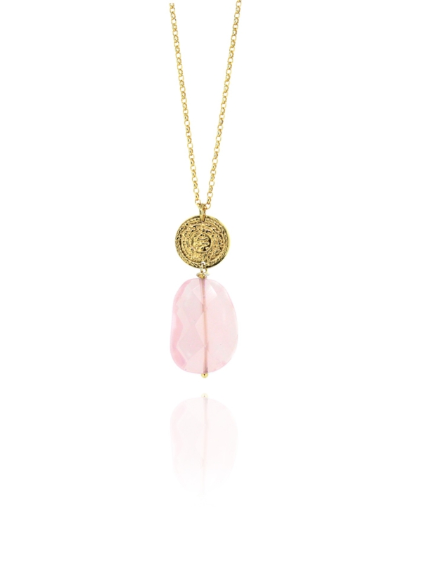 Hope rose quartz vermeil pendant