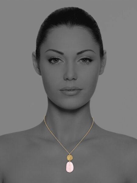 Hope rose quartz vermeil pendant