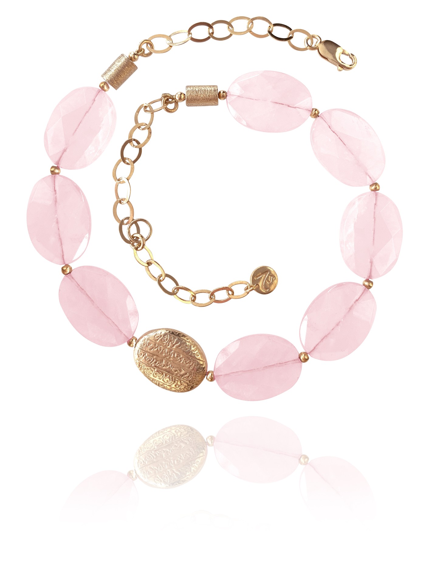 Hope necklace silver vermeil faceted rose qurtaz 82429G 2