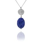Hope pendent silver oval rough lapis 85427 1