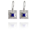 Journey Square earrings silver Lapis SL
