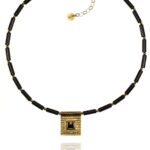 Journey Square necklace silver vermeil Onyx 82420 1