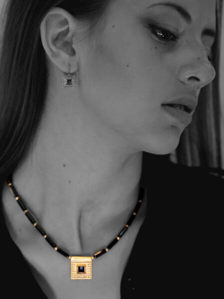 Journey Square onyx necklace