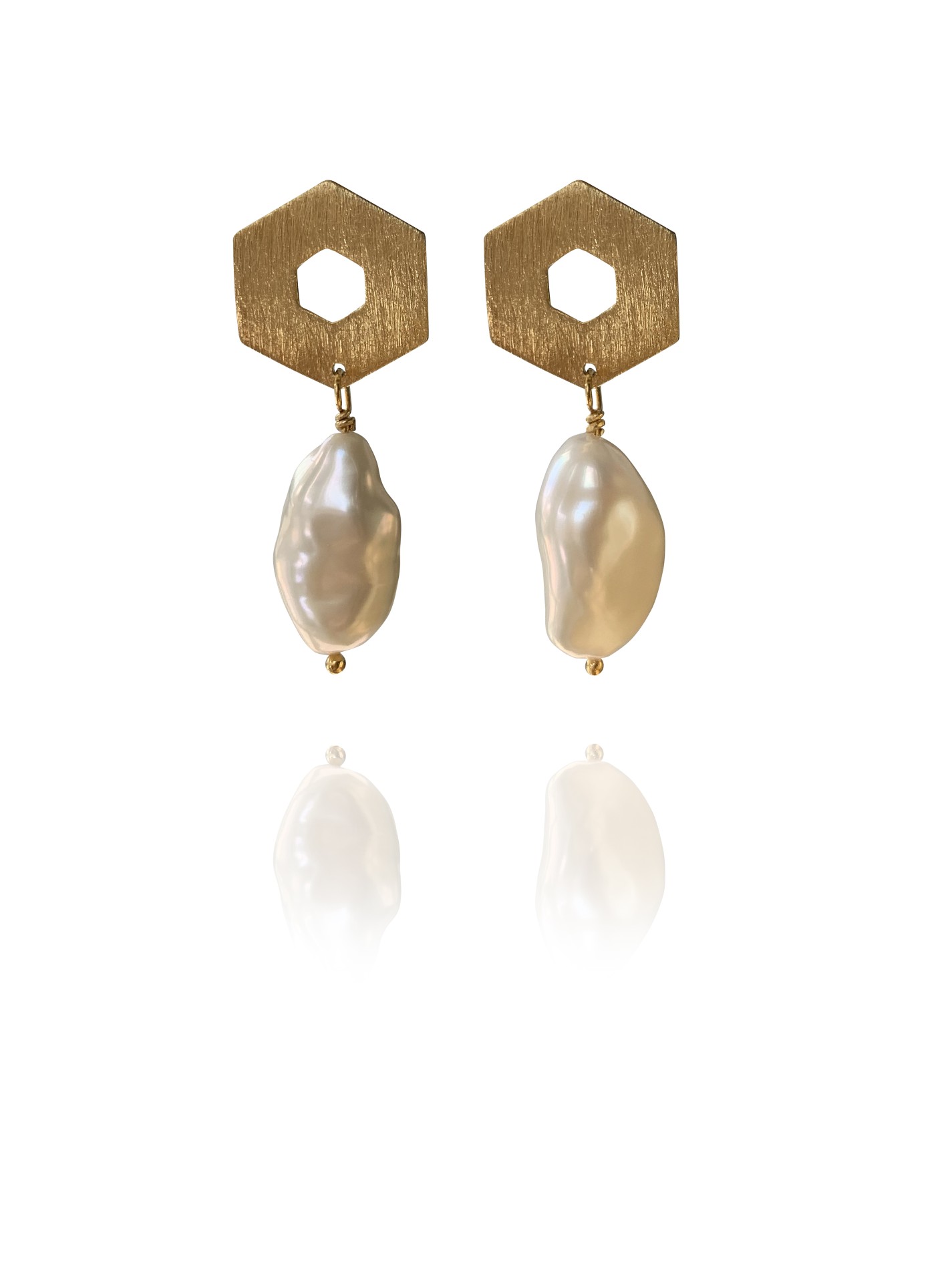 Mosaic Balance earrings silver vermeil pearl GP