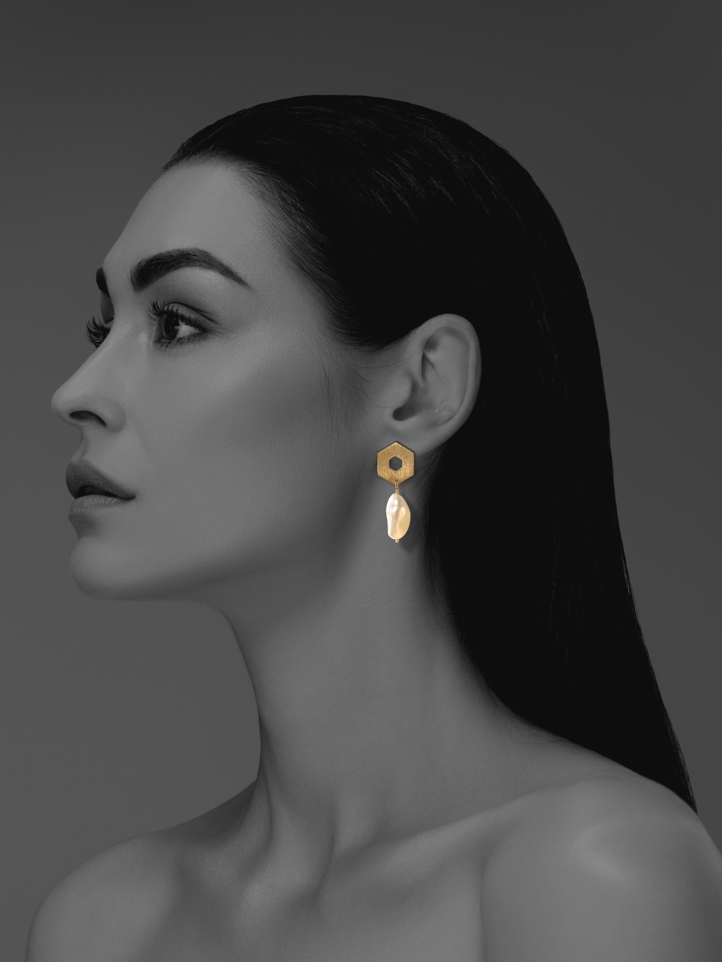 Mosaic Balance earrings silver vermeil pearl GP