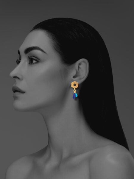 Mosaic Balance vermeil lapis turquoise earrings