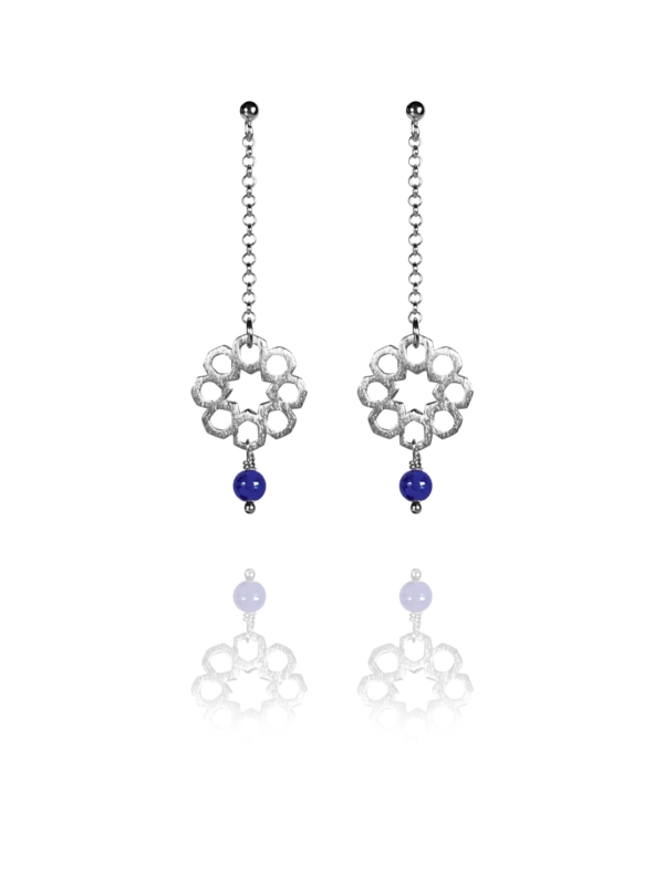 Mosaic Star silver lapis earrings