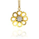 Mosaic Star large necklace silver vermeil