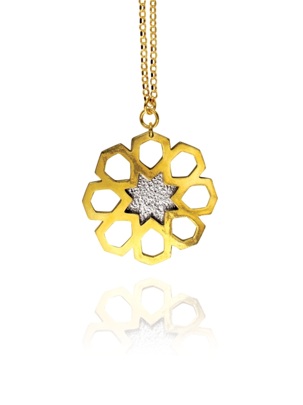 Mosaic Star vermeil pendant