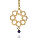 Mosaic Star large necklace silver vermeil lapis