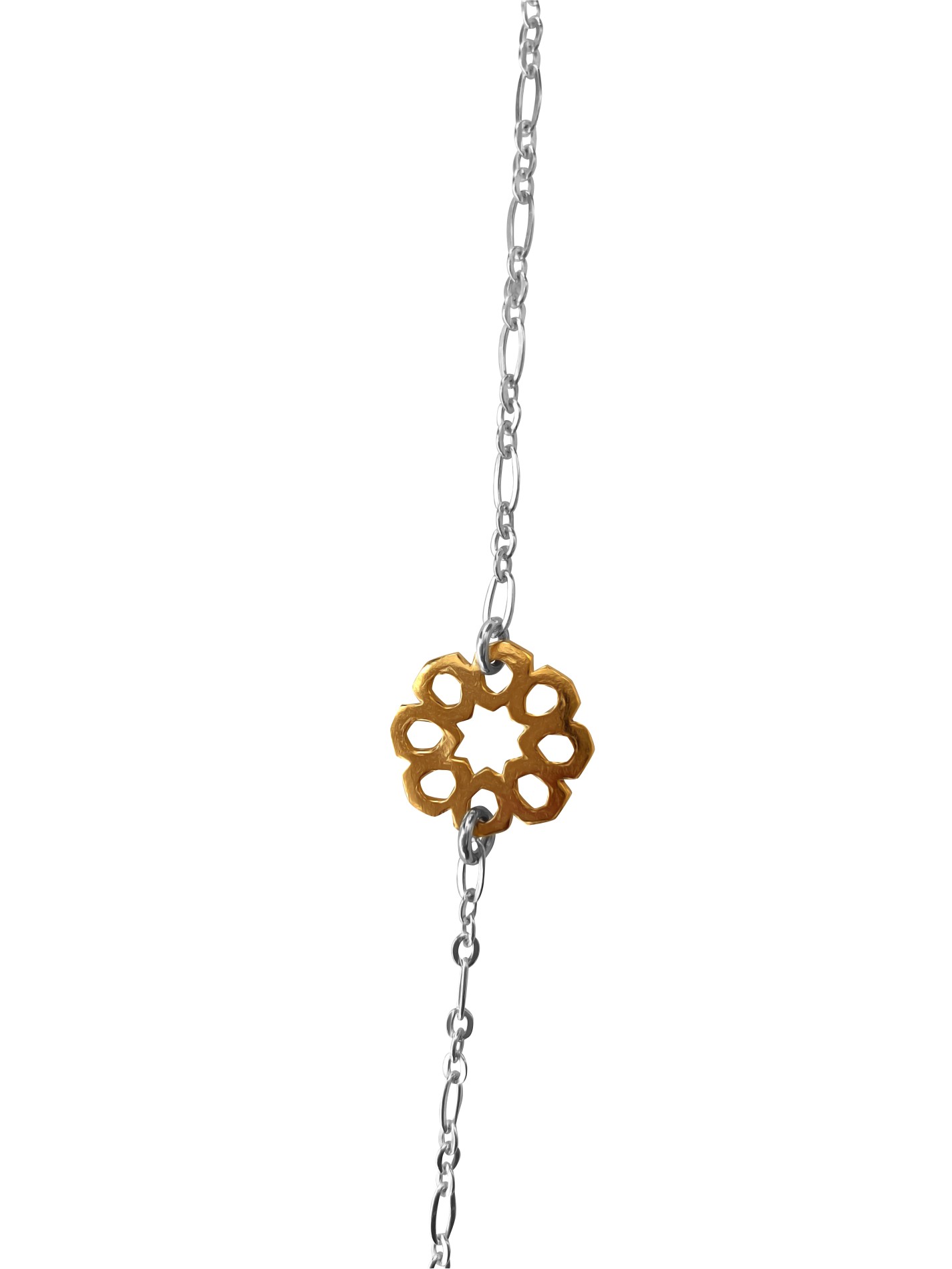 Mosaic Star long necklace silver vermeil