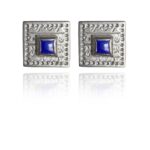 Square cufflinks silver lapis SL