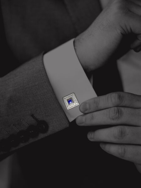 Square lapis cufflinks