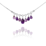 Stars Amethyst droplet necklace 84102 1